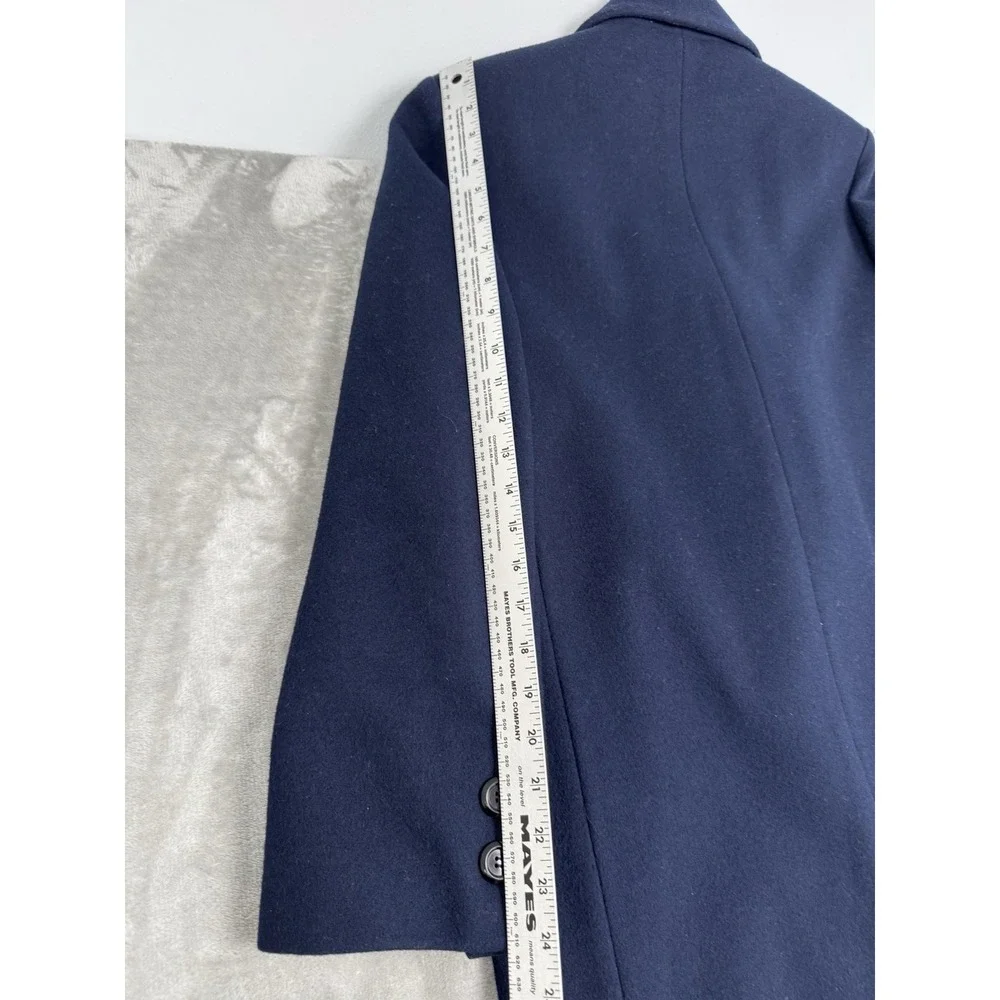Vintage Loring Long Blue Wool Overcoat Womens 46 XL-XXL Double Breasted USA 80s